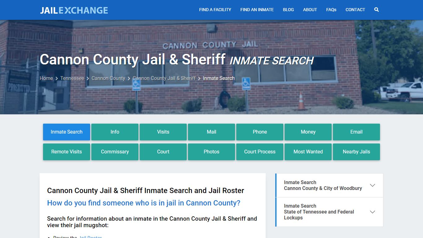 Cannon County Jail & Sheriff Inmate Search - Jail Exchange